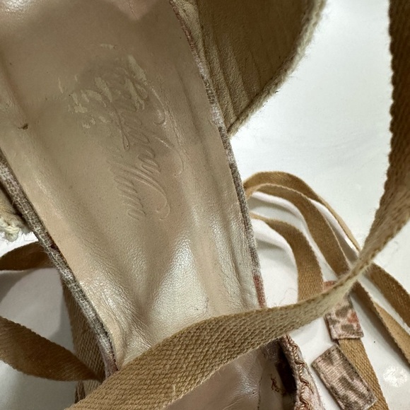 Stuart Weitzman Cream Tan Wedge Sandals - Picture 3 of 5